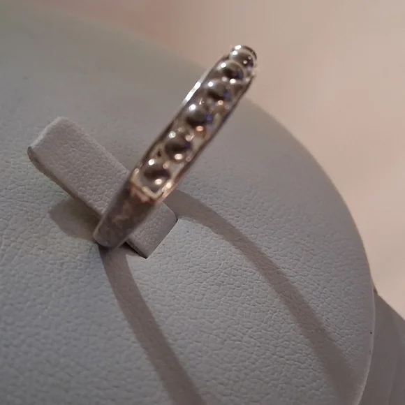 Sterling Silver 925 Textured Raised Bumps Size 9 Minimalist Band Ring - Picture 3 of 6